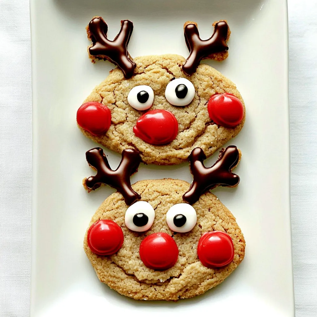 Easy Rudolph the Reindeer Cookies