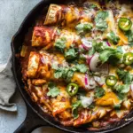 Easy Skillet Chicken Tinga Enchiladas