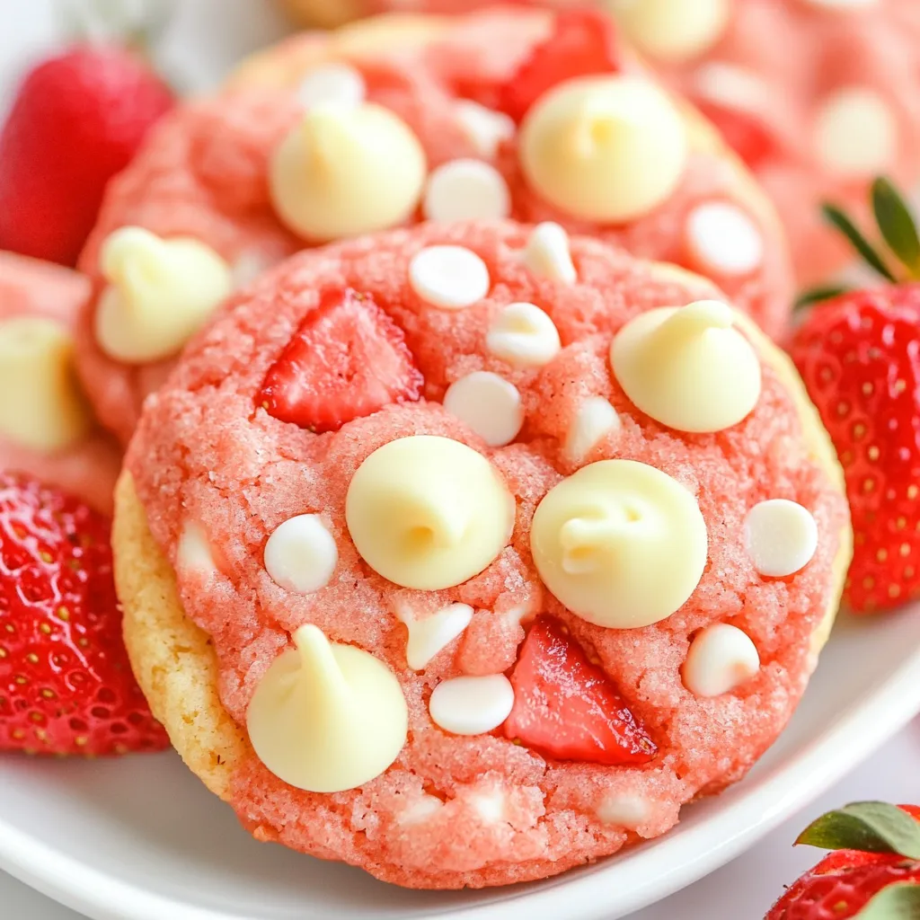 Easy Strawberry White Chocolate Chip Cookies