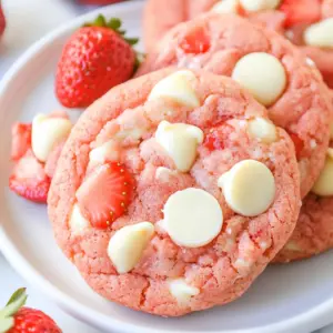 Easy Strawberry White Chocolate Chip Cookies