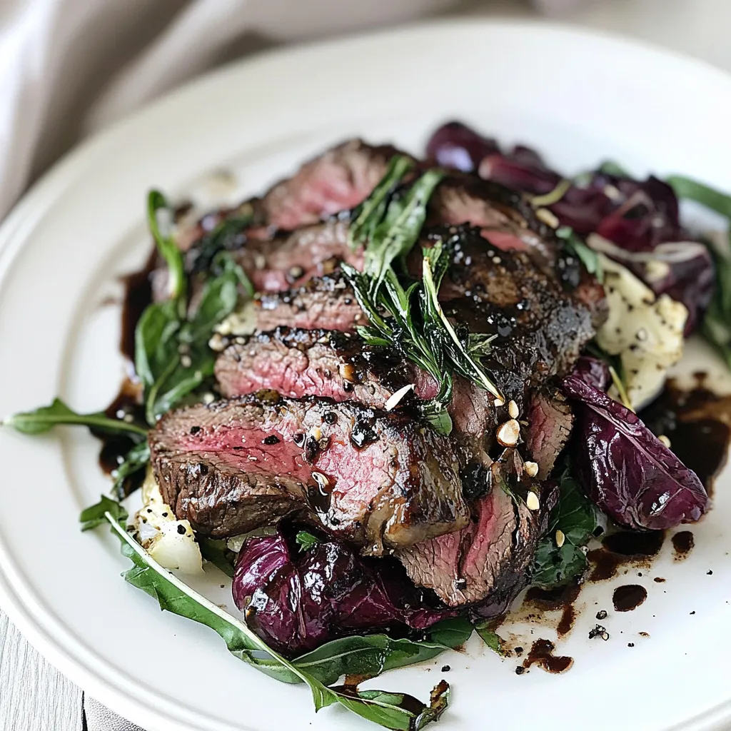 Flat Iron Steak with Balsamic Roasted Radicchio