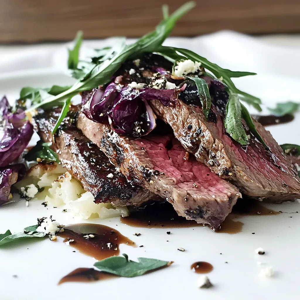Flat Iron Steak with Balsamic Roasted Radicchio