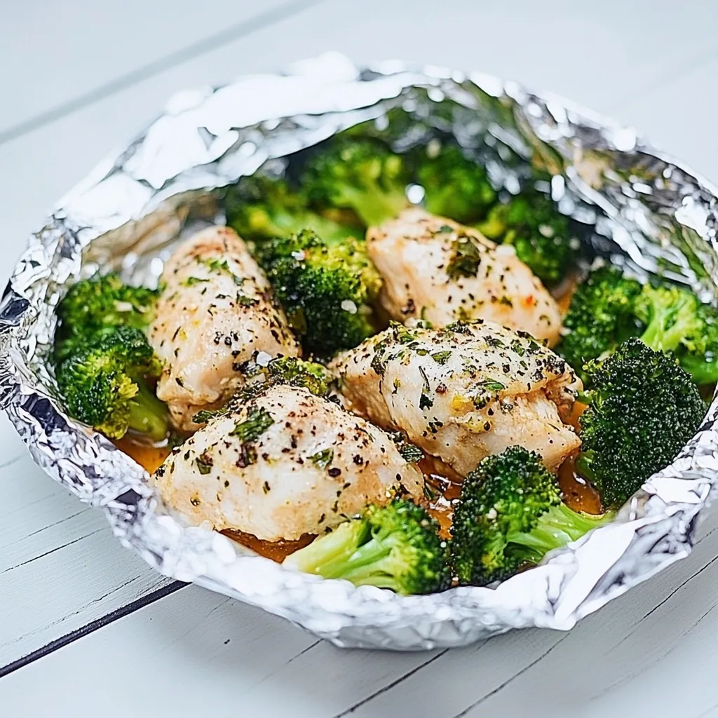 Foil Baked Chicken and Broccoli