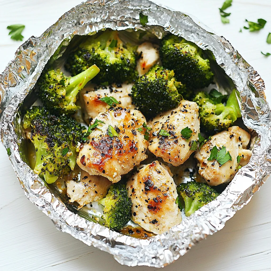 Foil Baked Chicken and Broccoli