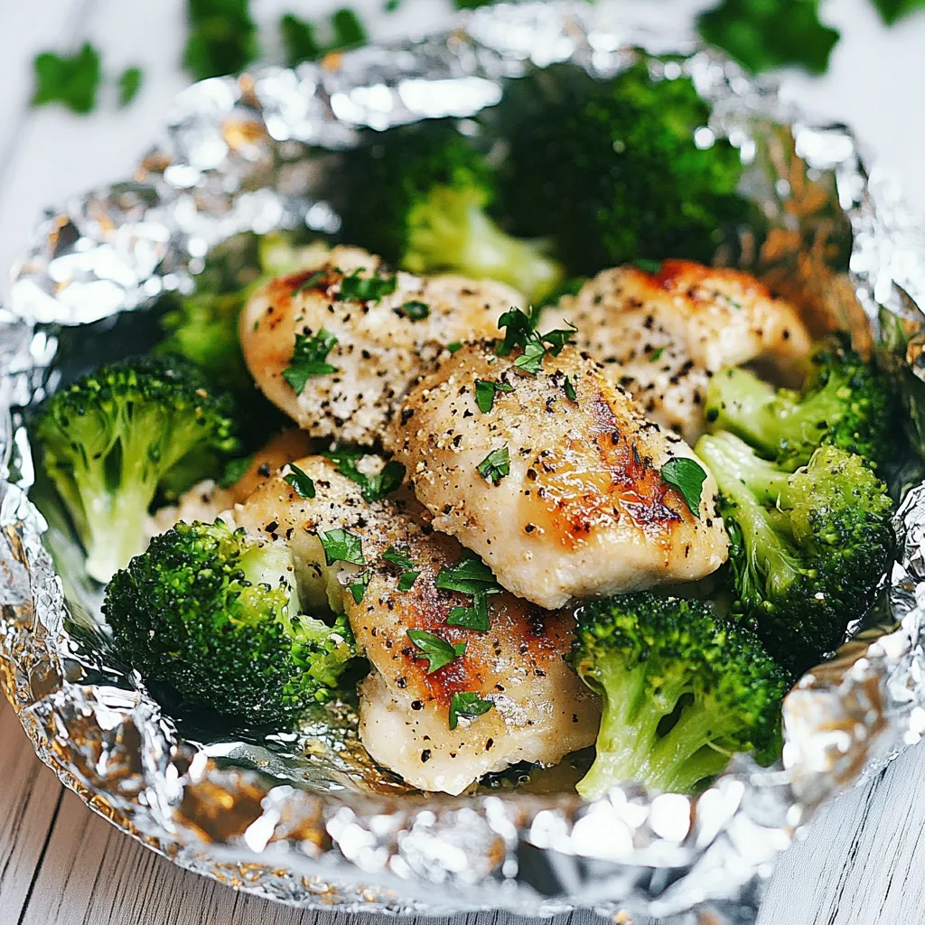 Foil Baked Chicken and Broccoli