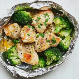 Foil Baked Chicken and Broccoli