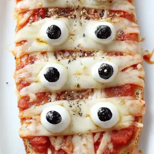French Bread Pizza Mummies