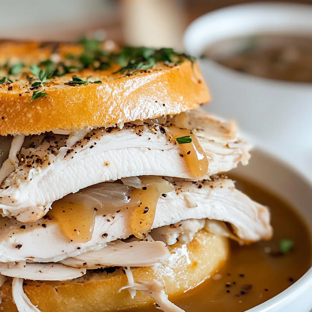 French Dip Hot Turkey Sandwich