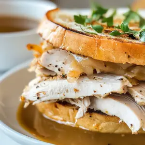 French Dip Hot Turkey Sandwich