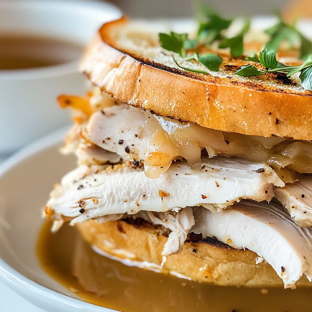 French Dip Hot Turkey Sandwich