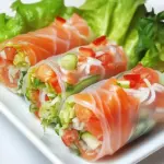 Fresh Spring Rolls with Smoked Salmon