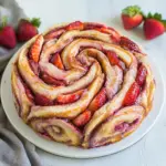 Giant Strawberry Cinnamon Roll Cake
