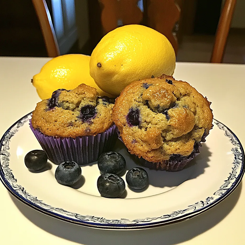 Grain Free Lemon Blueberry Lavender Muffins
