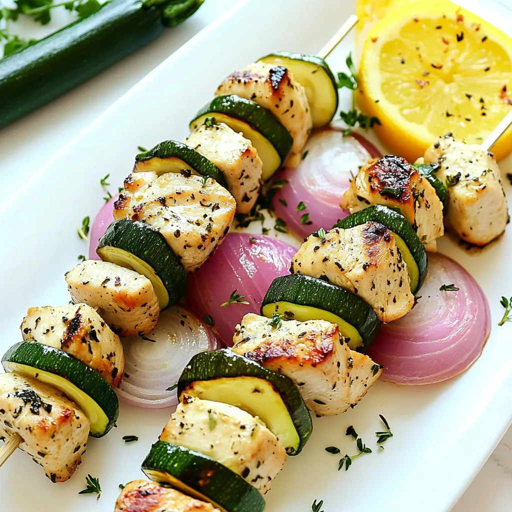 Grilled Chicken and Zucchini Kebabs