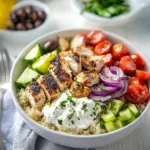 Grilled Greek Chicken Quinoa Bowls