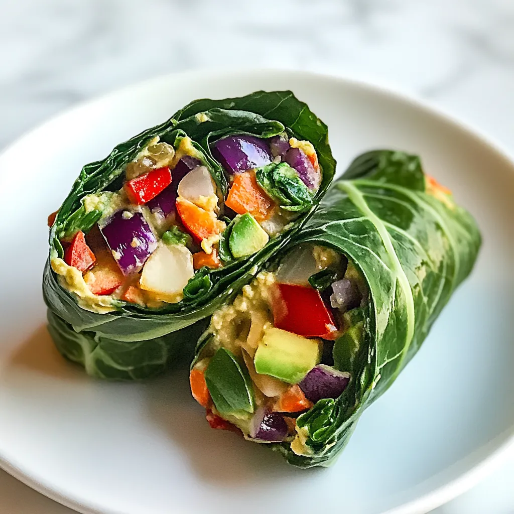 Hummus Vegetable Collard Greens Wrap