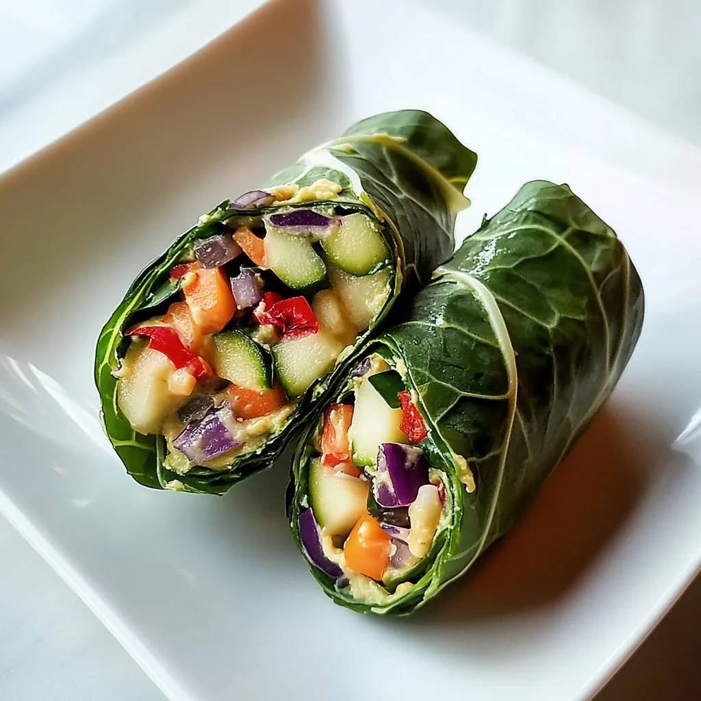 Hummus Vegetable Collard Greens Wrap