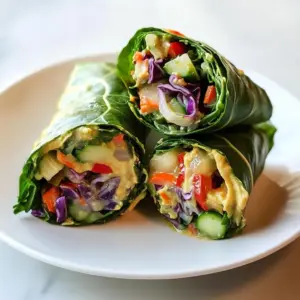 Hummus Vegetable Collard Greens Wrap