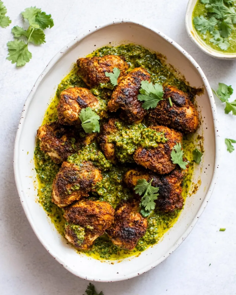 Indian Spiced Chicken With Cashew Cilantro Pesto