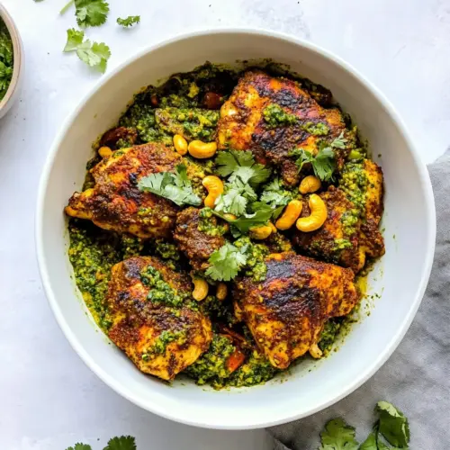 Indian Spiced Chicken With Cashew Cilantro Pesto