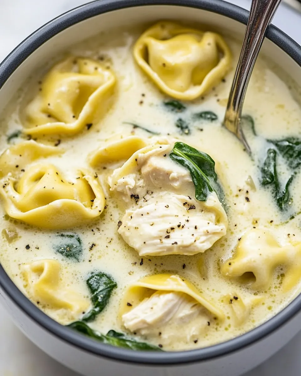 Instant Pot Chicken Alfredo Tortellini Soup