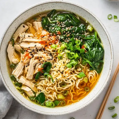 Instant Pot Healthy Chicken and Spinach Ramen Noodle Bowl