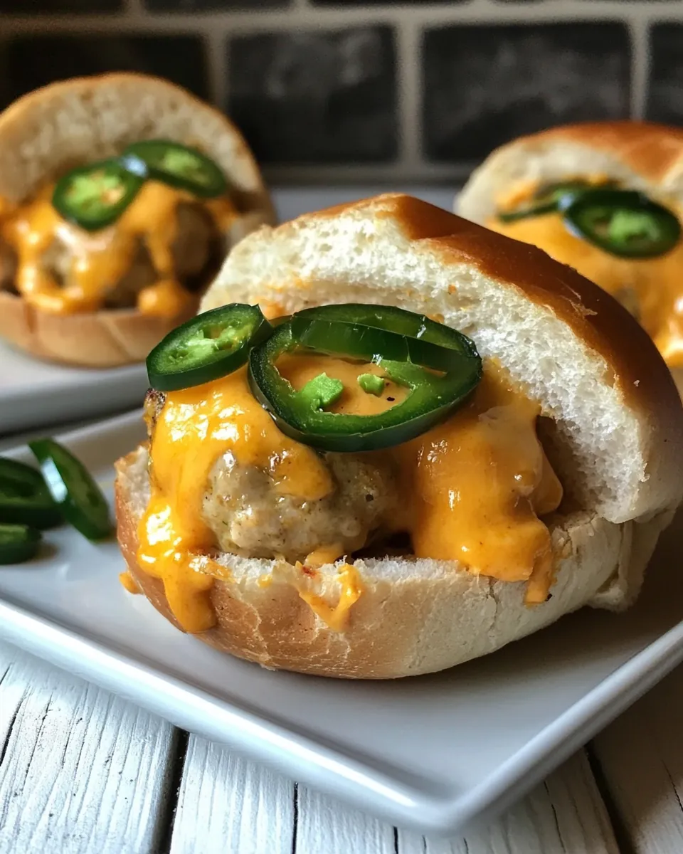 Jalapeño Cheddar Chicken Meatball Sandwiches