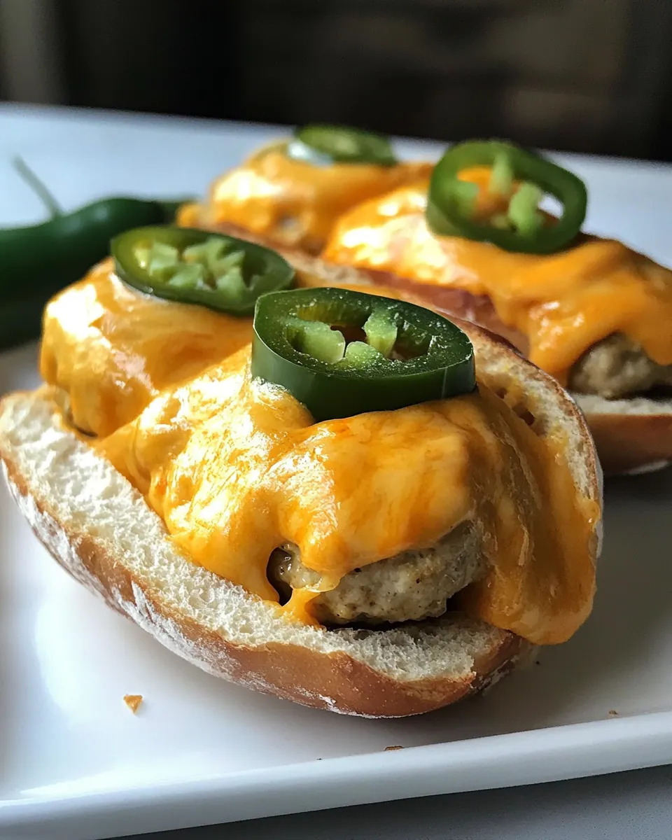 Jalapeño Cheddar Chicken Meatball Sandwiches