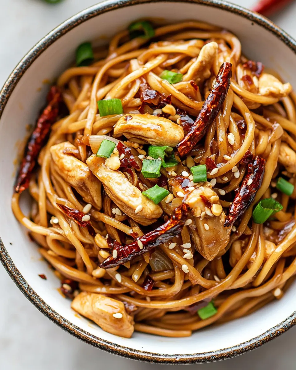 Kung Pao Chicken Noodles