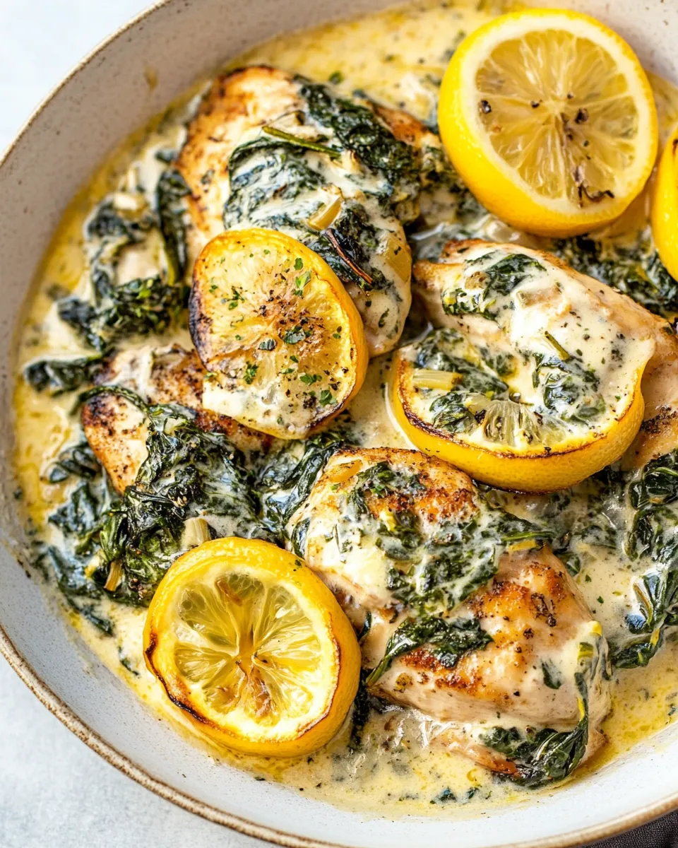 Lemon Butter Spinach Artichoke Chicken