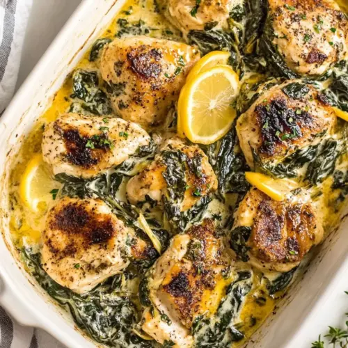 Lemon Butter Spinach Artichoke Chicken