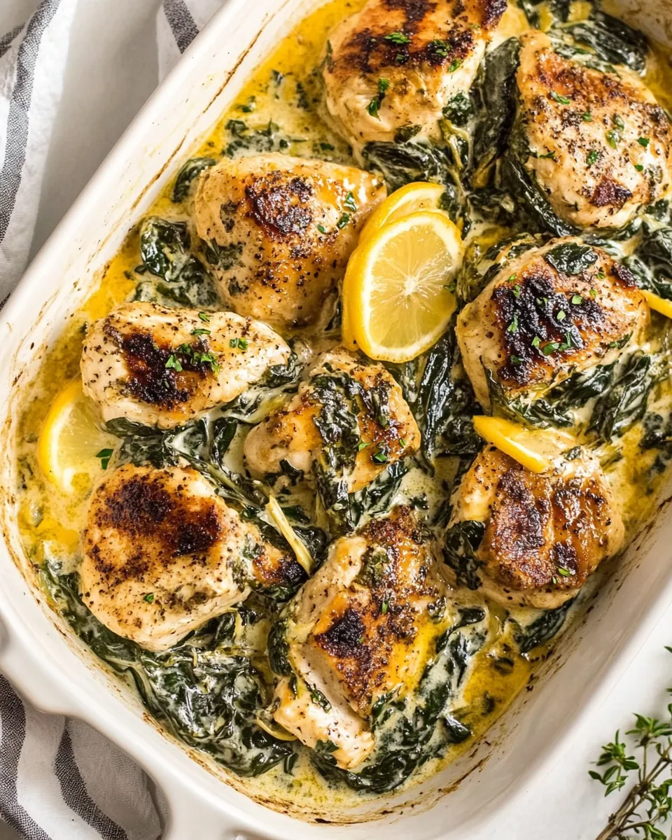 Lemon Butter Spinach Artichoke Chicken