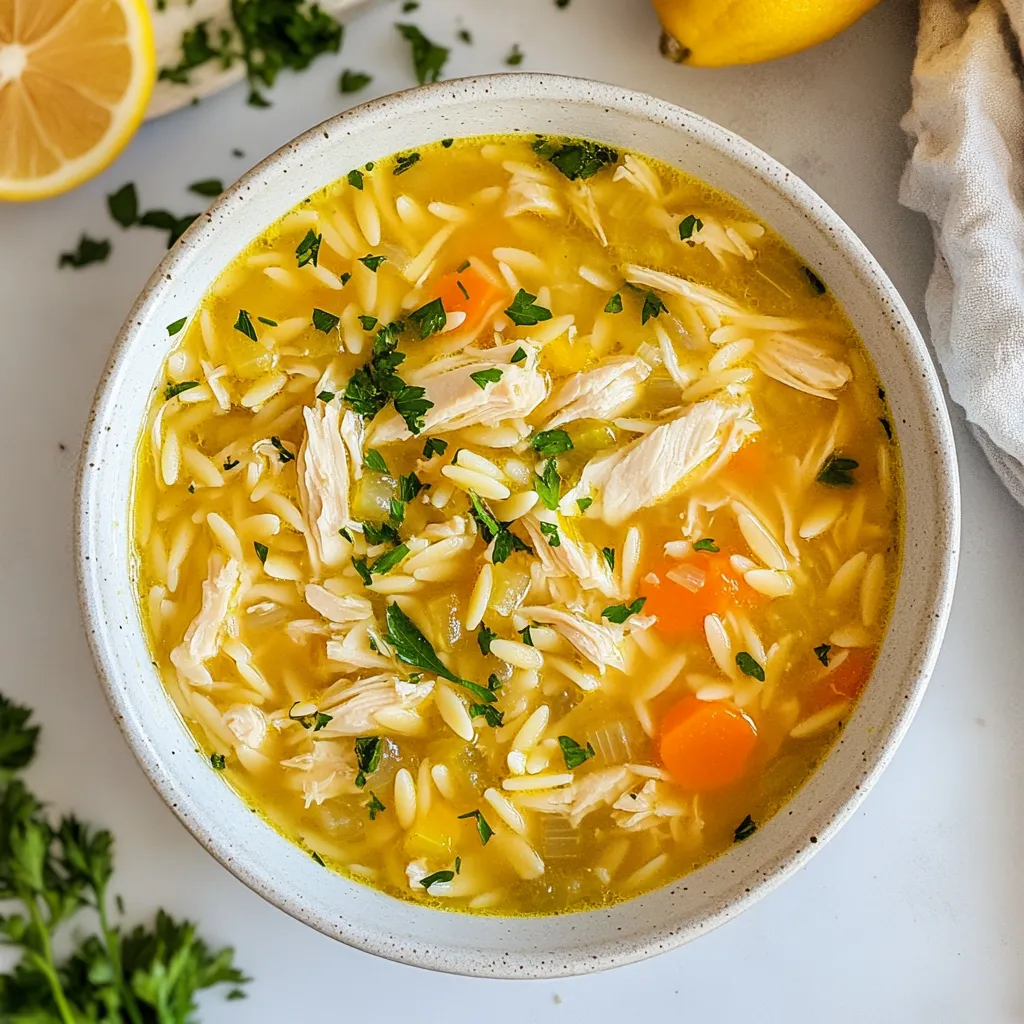 Lemon Chicken Orzo Soup