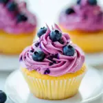 Lemon Cupcakes with Fresh Blueberry Buttercream