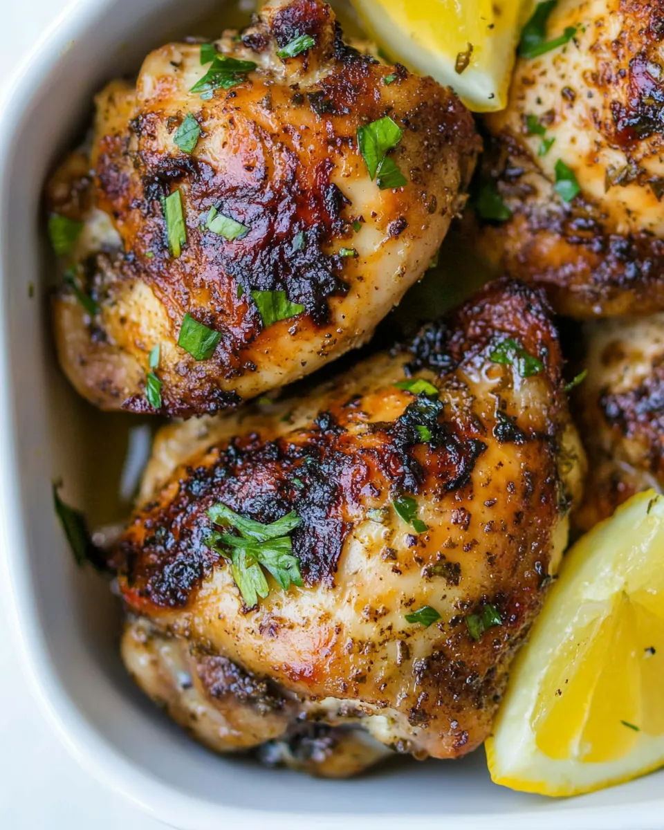 Lemon Garlic Air Fryer Boneless Chicken Thighs