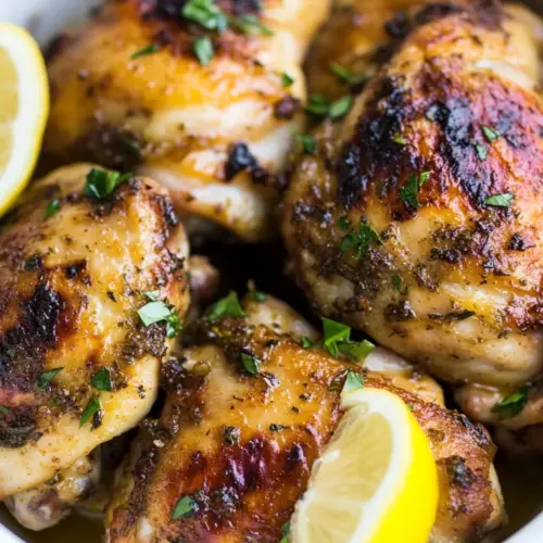 Lemon Garlic Air Fryer Boneless Chicken Thighs