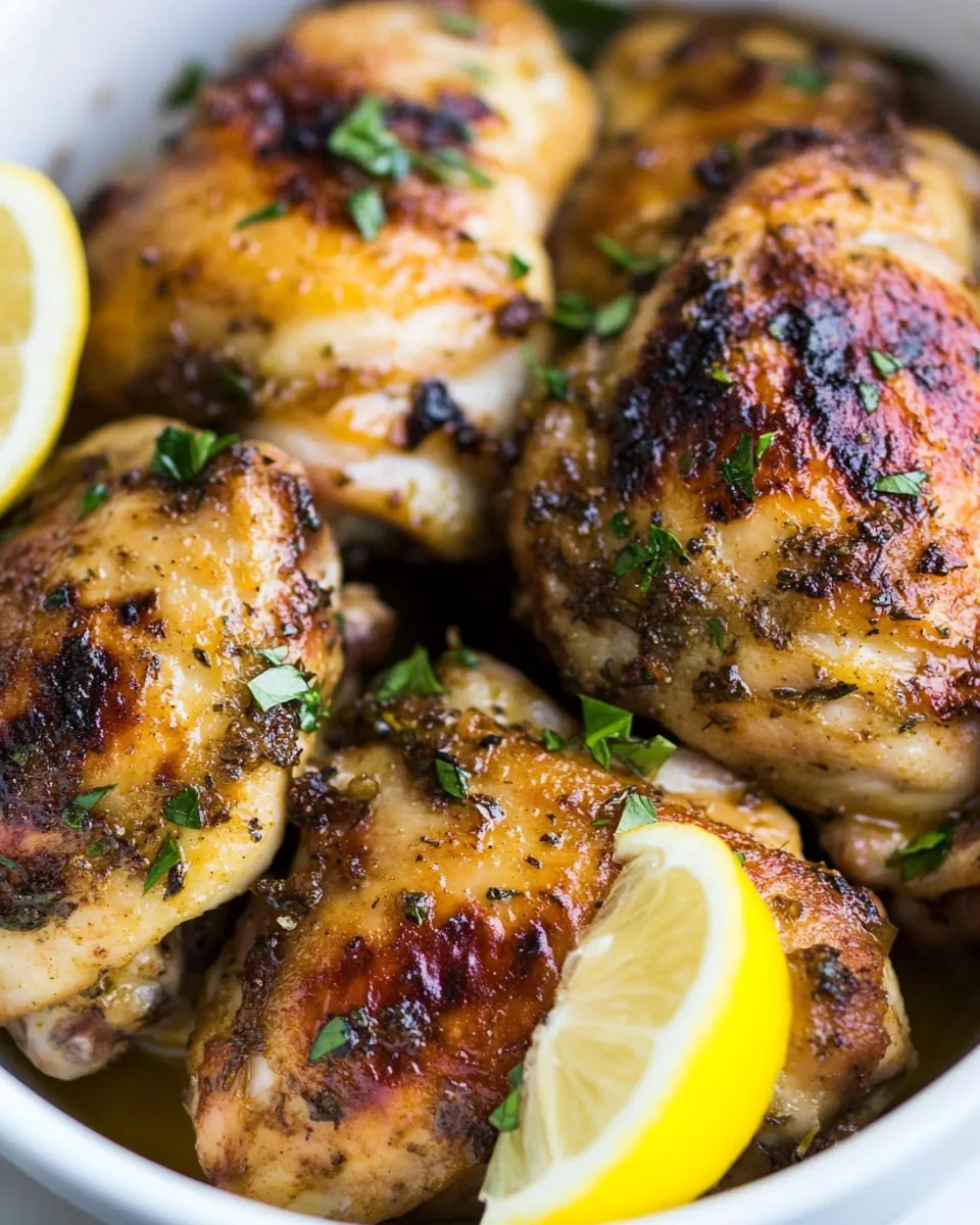 Lemon Garlic Air Fryer Boneless Chicken Thighs