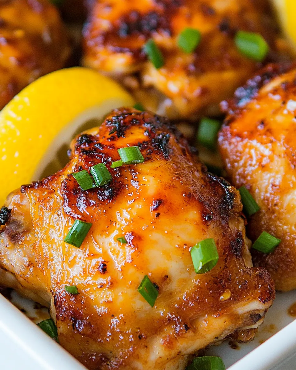 Lemon Garlic Baked Chicken Thighs