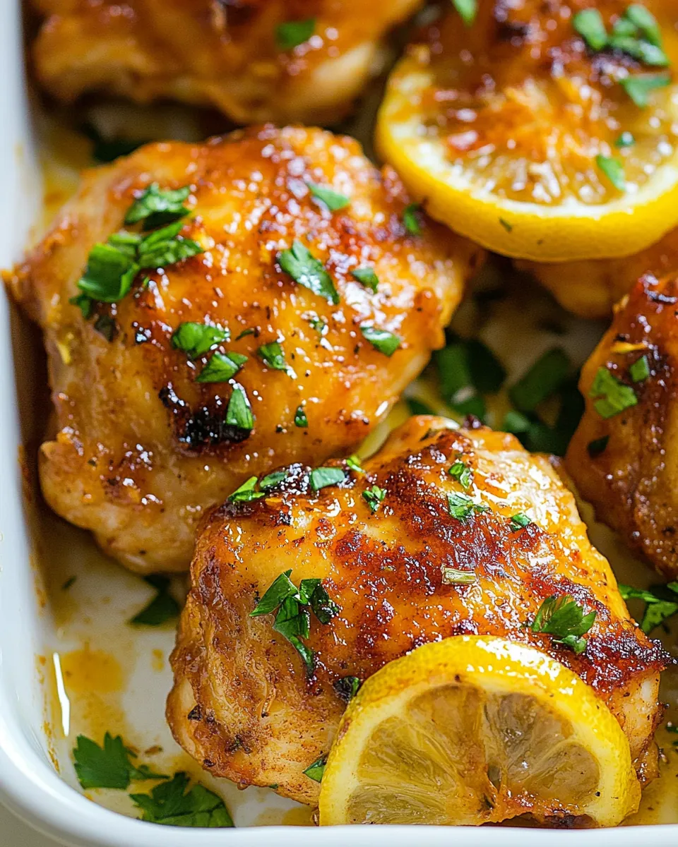 Lemon Garlic Baked Chicken Thighs