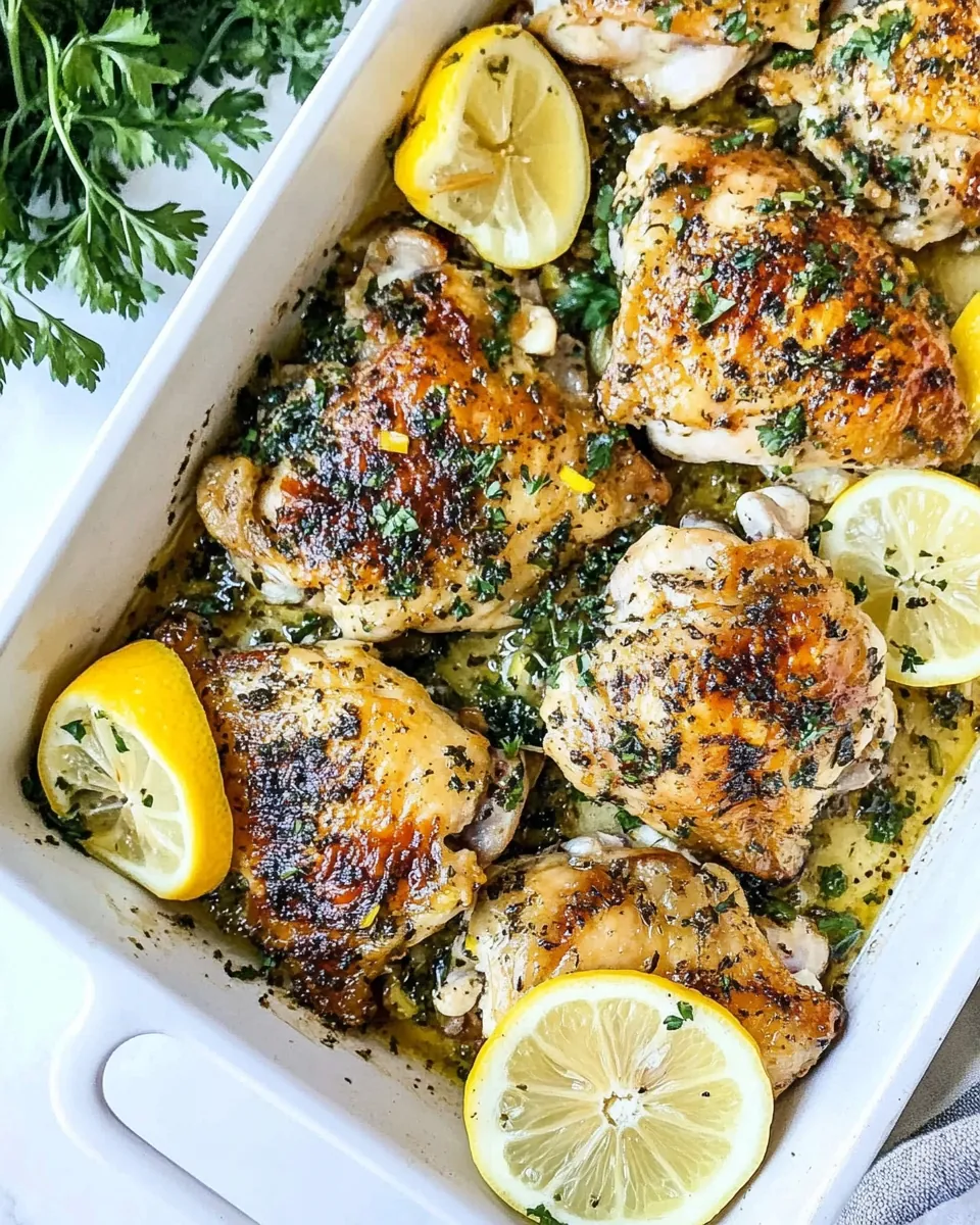 Lemon Garlic Chicken Thighs