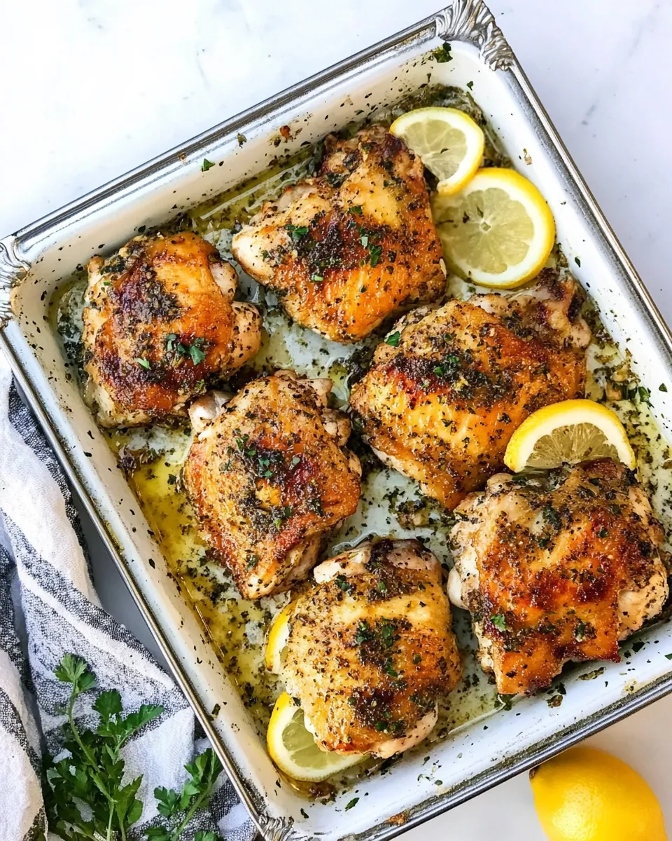 Lemon Garlic Chicken Thighs
