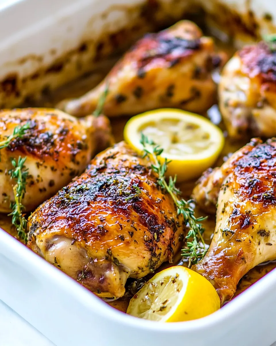 Lemon Garlic Roasted Chicken Legs