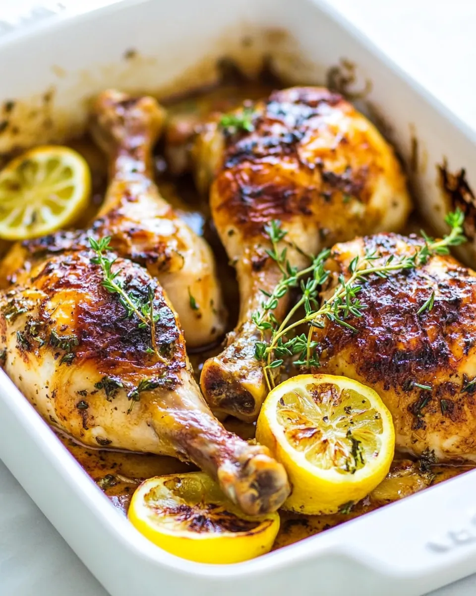 Lemon Garlic Roasted Chicken Legs
