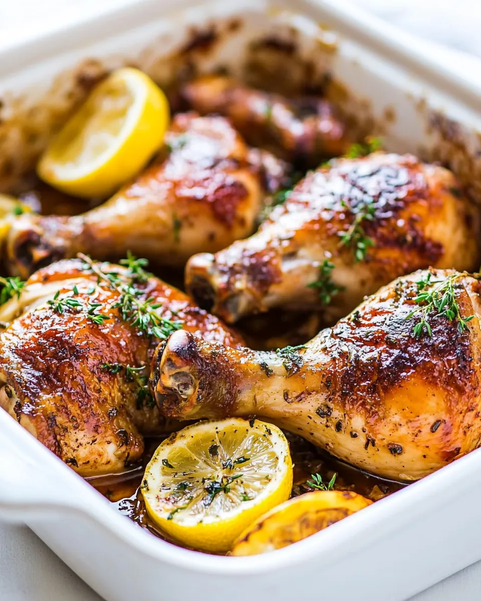 Lemon Garlic Roasted Chicken Legs