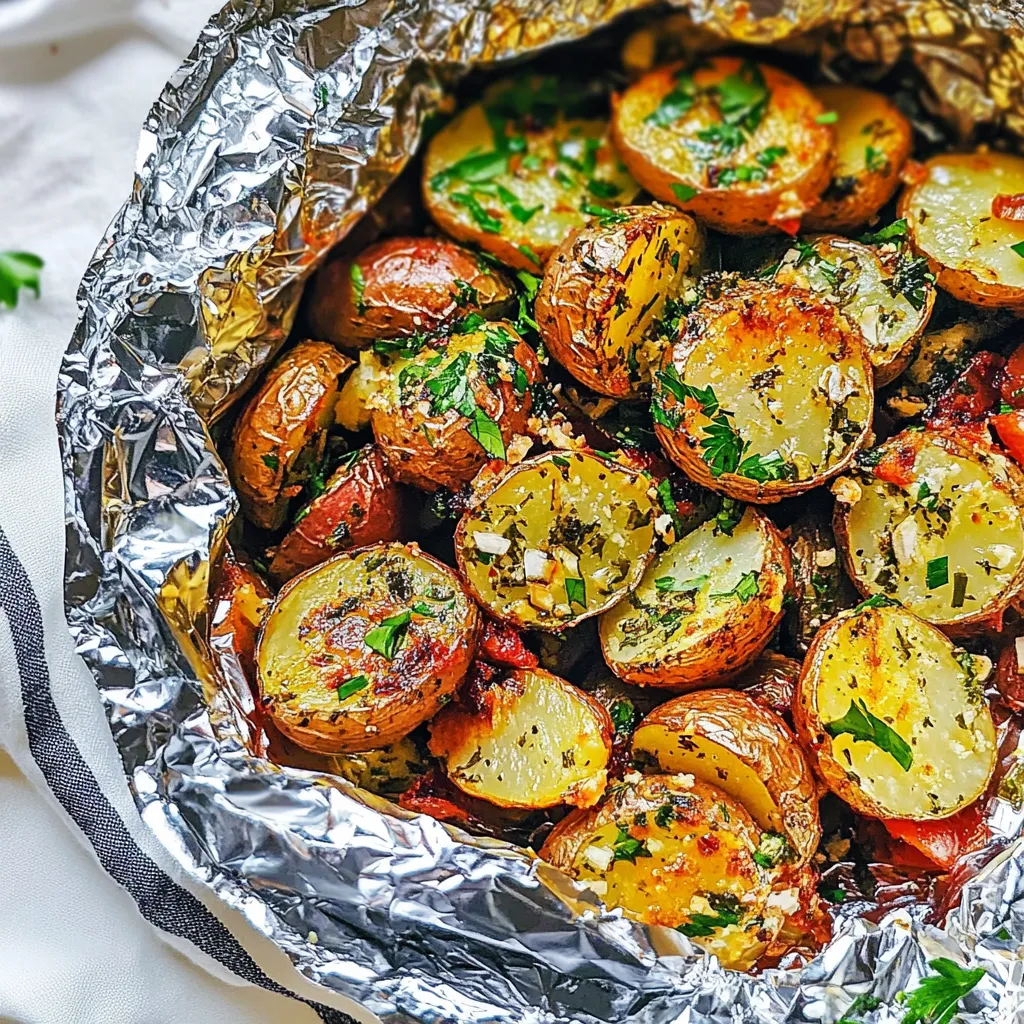 Lemon Parsley Foil Packet Potatoes