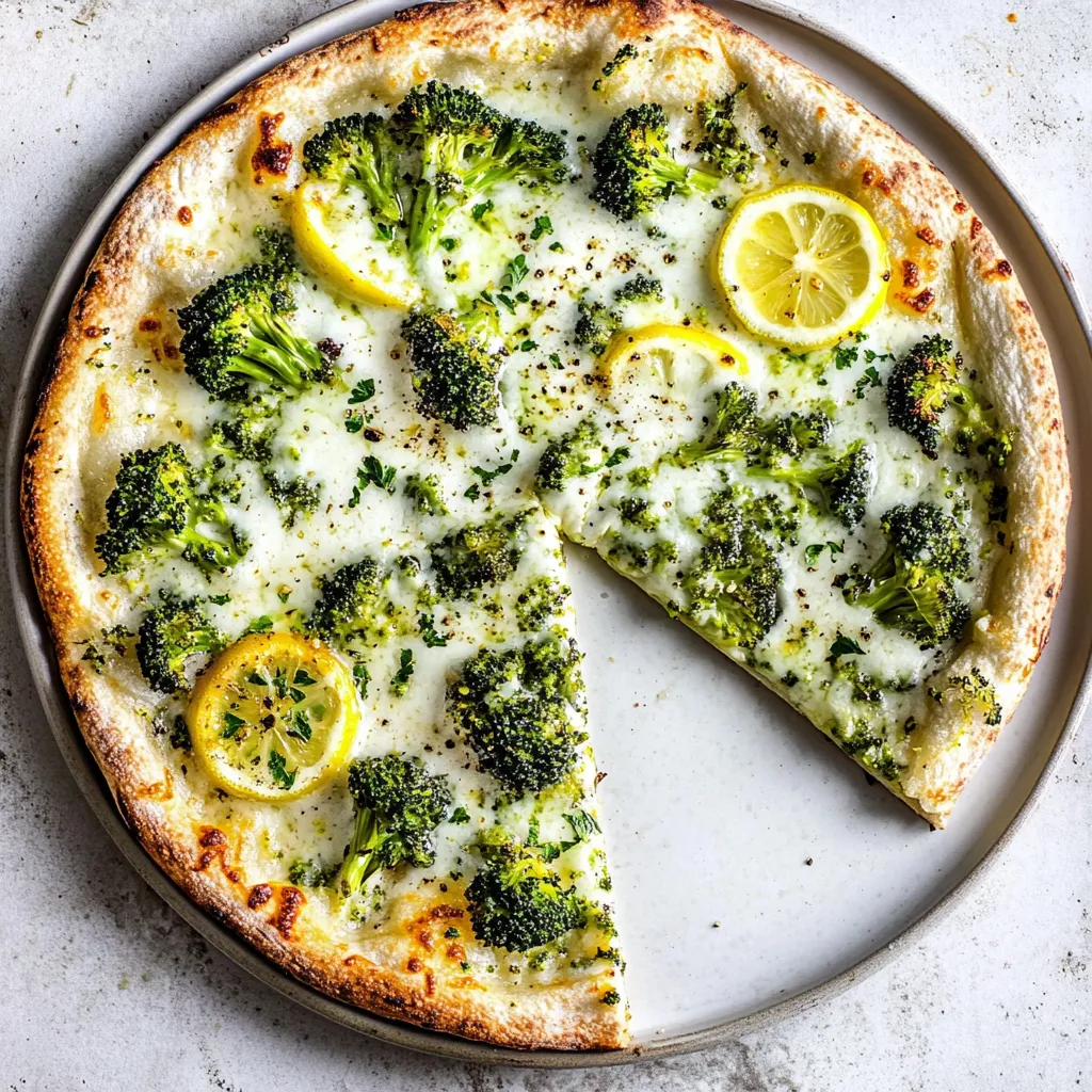 Lemon Roasted Broccoli Pizza