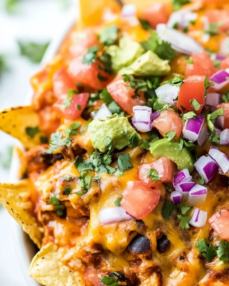 Loaded Chicken Enchilada Nachos