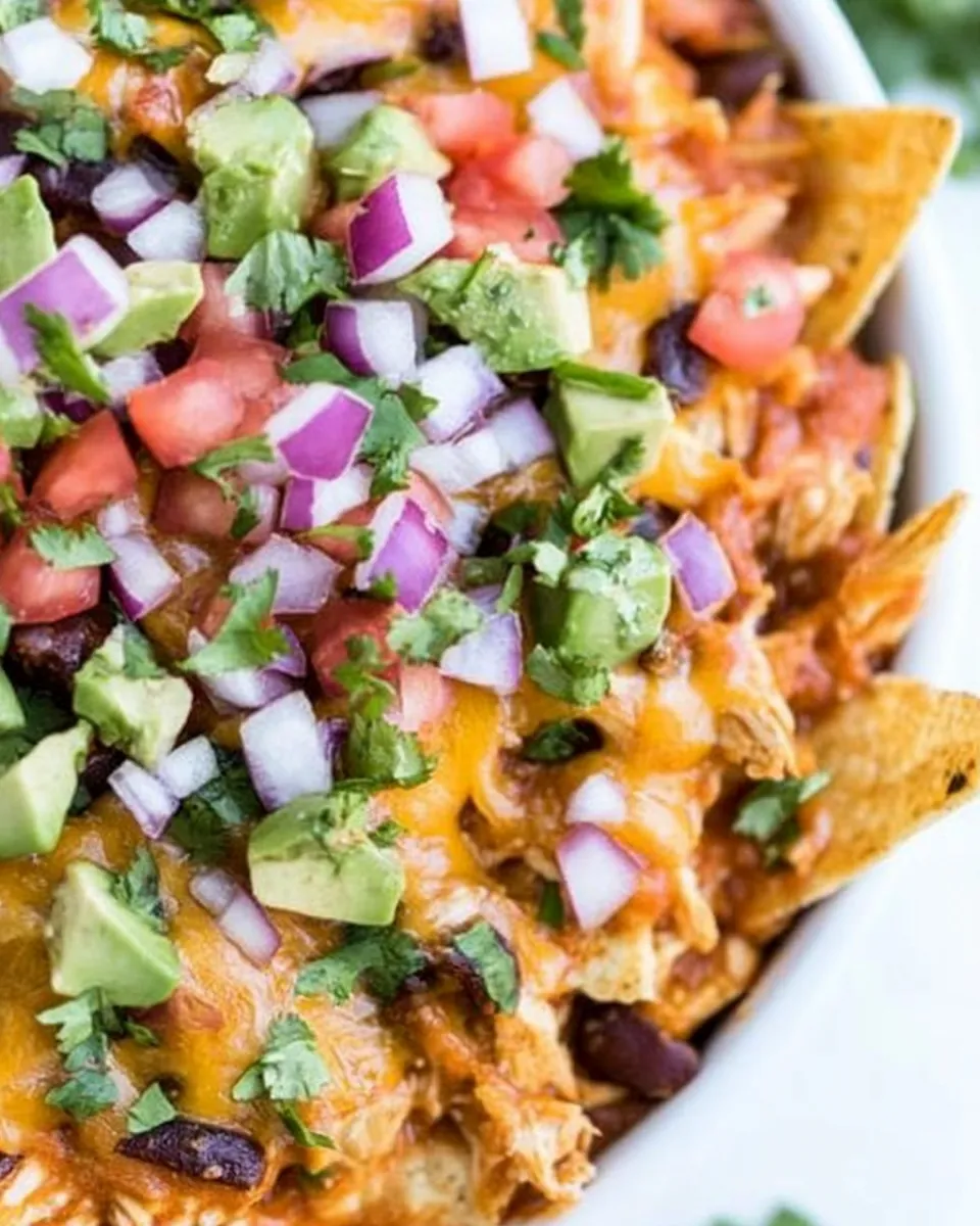 Loaded Chicken Enchilada Nachos