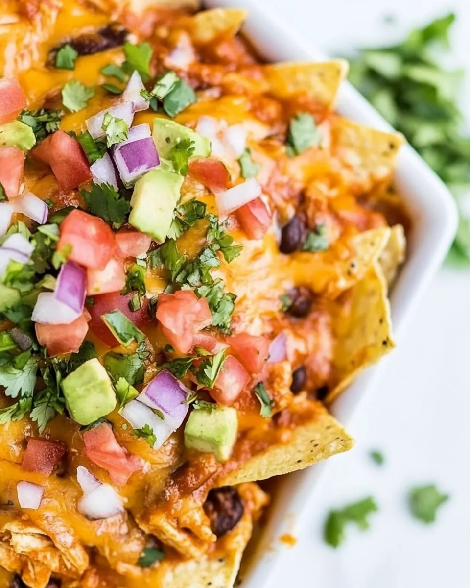 Loaded Chicken Enchilada Nachos