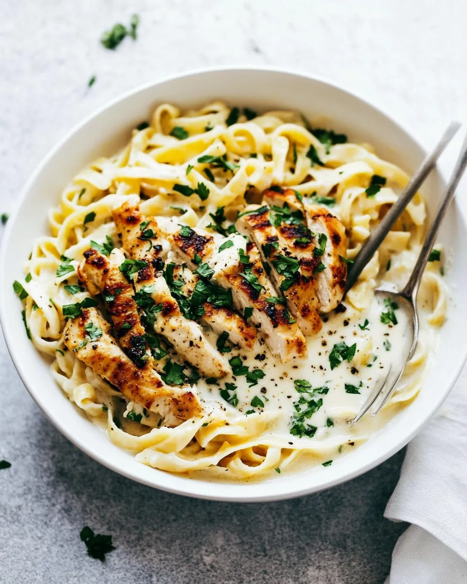 Low Calorie Chicken Alfredo